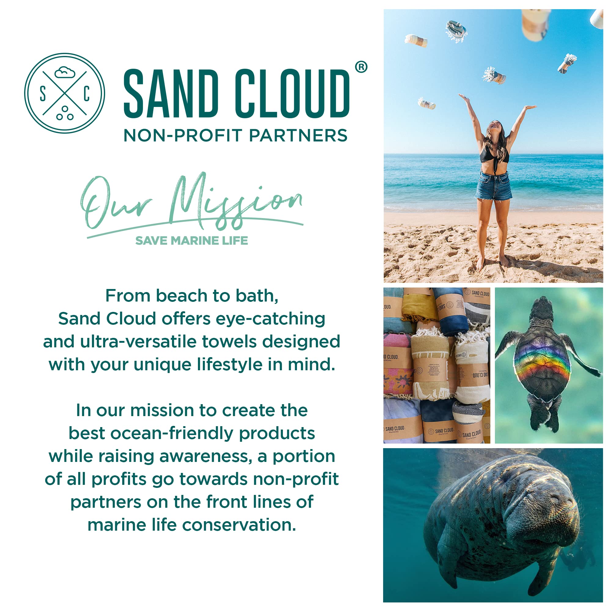 Sand Cloud Extra Large Turkish Beach Towel - Sand Free - 100% Organic Turkish Cotton Yarn - Quick Dry Towel for Beach, Picnic Blanket or Throw - As Seen on Shark Tank - Tie Dye (Wanderlust) - Image 8